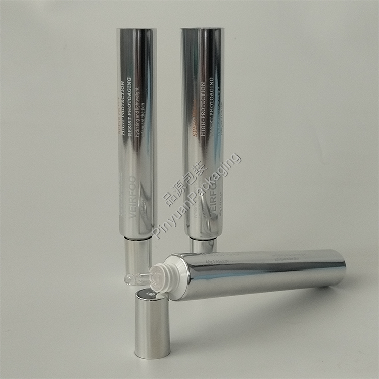 D25 40ml Sunscreen Cream High-gloss ABL Cosmetic Tube with Silver Cylindrical Cap
