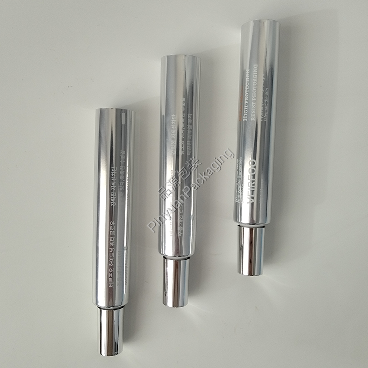 D25 40ml Sunscreen Cream High-gloss ABL Cosmetic Tube with Silver Cylindrical Cap