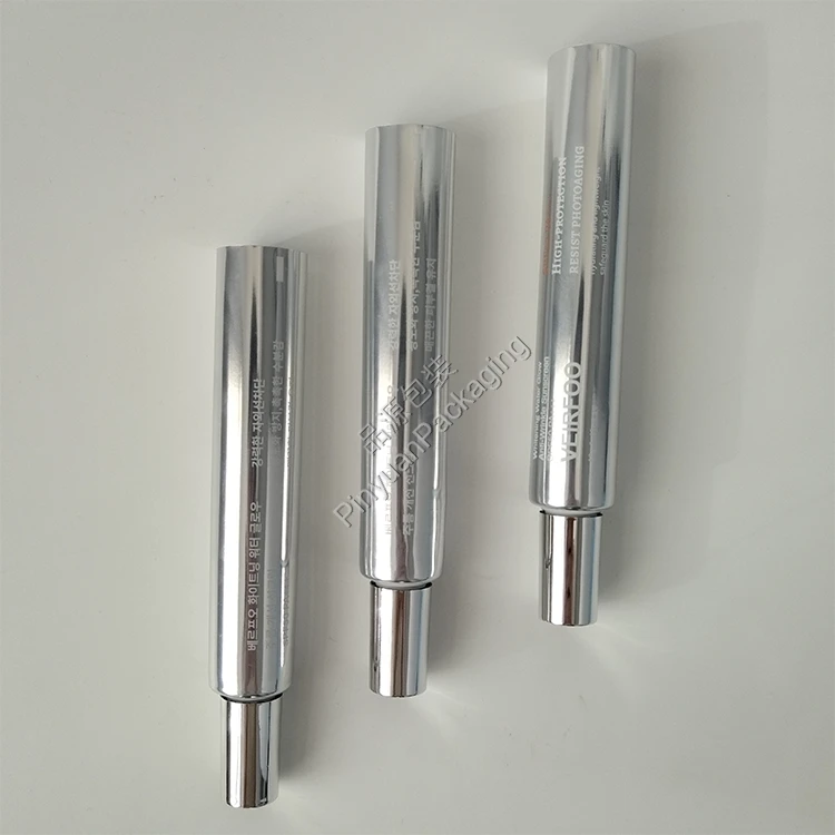 D25 40ml Sunscreen Cream High-gloss ABL Cosmetic Tube with Silver Cylindrical Cap