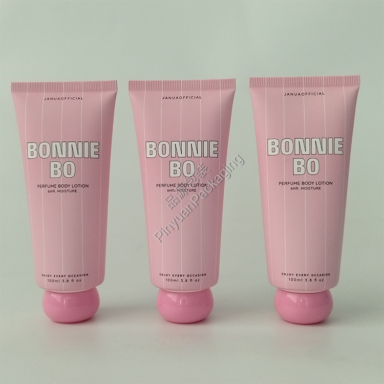 D40 100ml Body Lotion PE Cosmetic Tube with Pink Screw Cap