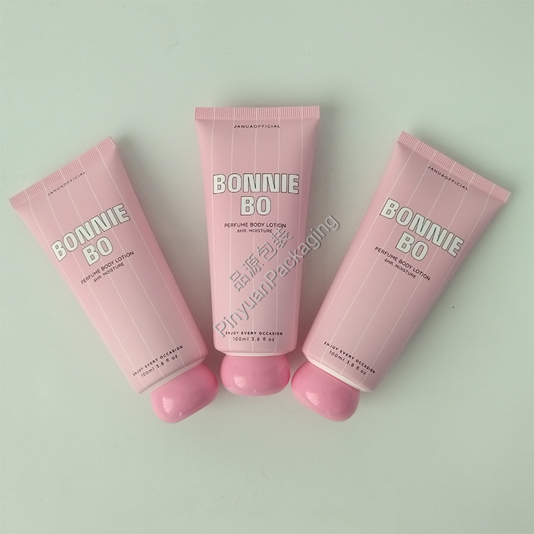 D40 100ml Body Lotion PE Cosmetic Tube with Pink Screw Cap
