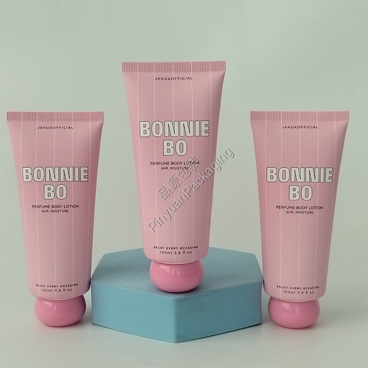 D40 100ml Body Lotion PE Cosmetic Tube with Pink Screw Cap