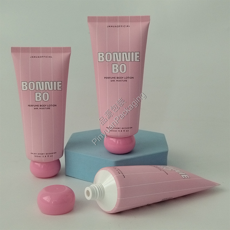 D40 100ml Body Lotion PE Cosmetic Tube with Pink Screw Cap
