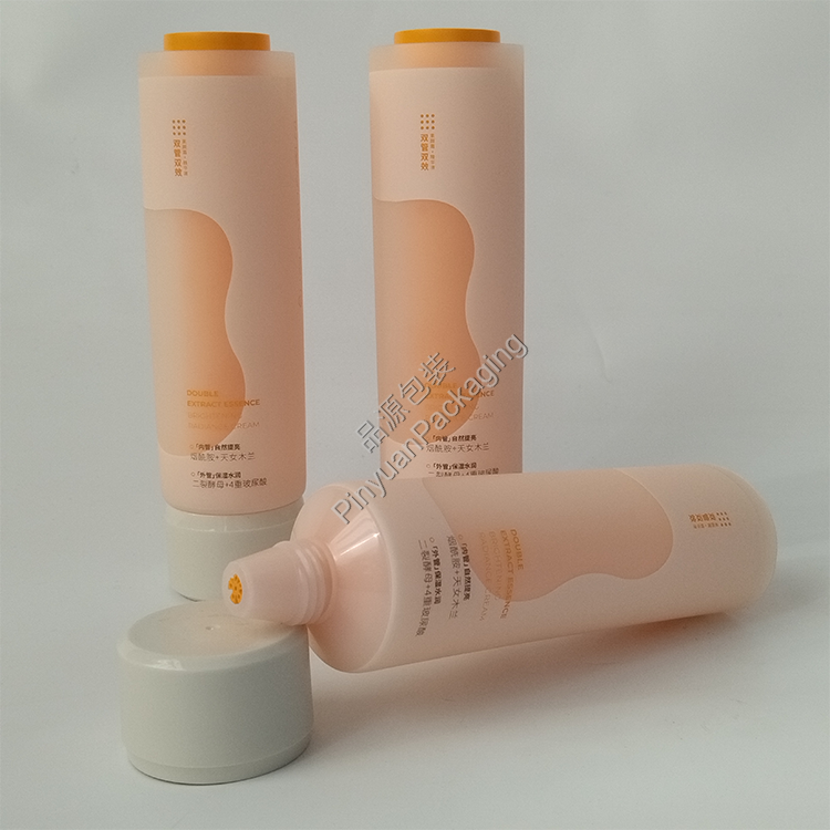 D50+D35 150ml Extract Essence Cream PE Double Cosmetic Tube with Screw Cap