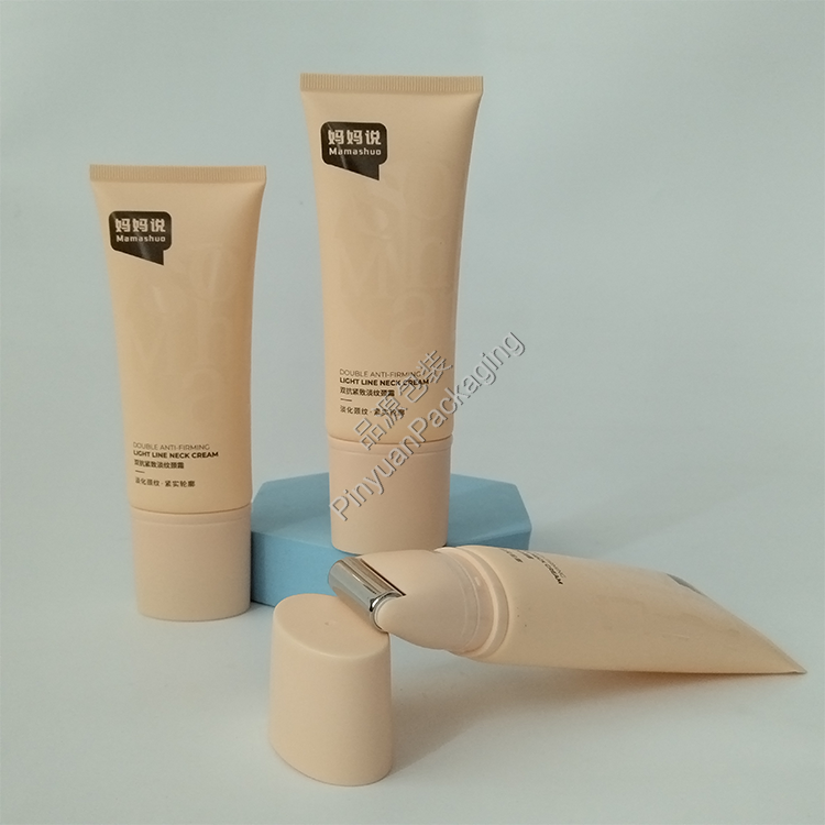 D40 100ml Neck Cream PE Cosmetic Tube with Stainless Steel Single Roller Applicator