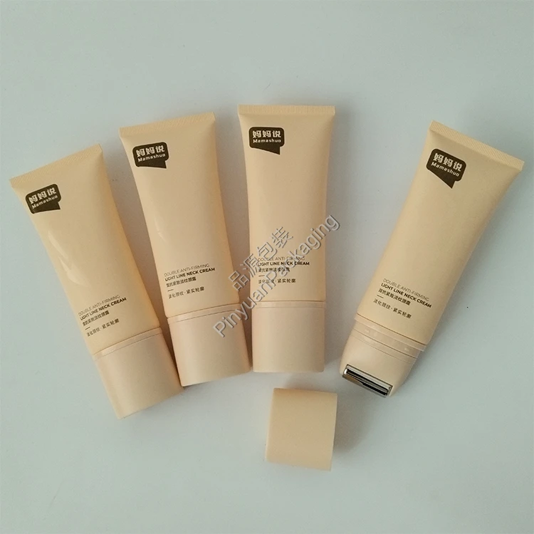 D40 100ml Neck Cream PE Cosmetic Tube with Stainless Steel Single Roller Applicator