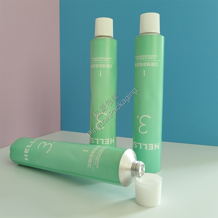 D35 110ml Hair Color Cream Pure Aluminum Cosmetic Tube with Striped Screw Cap