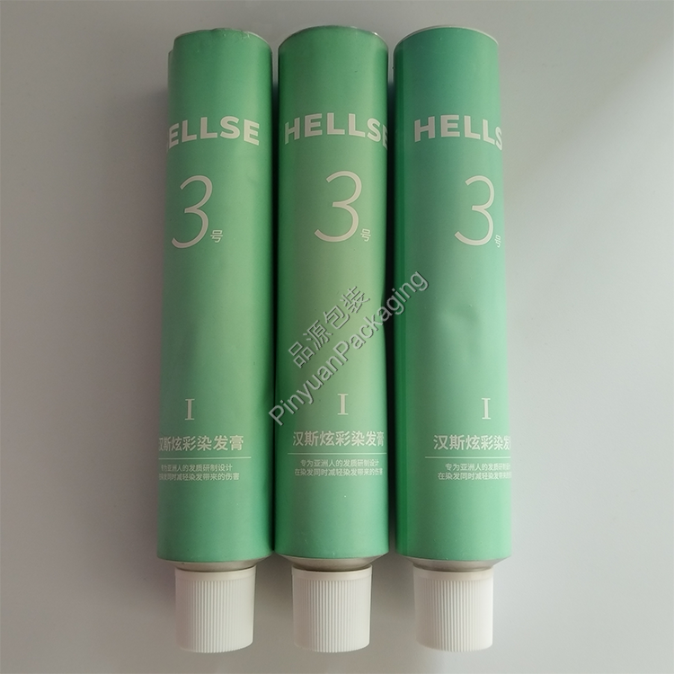 D35 110ml Hair Color Cream Pure Aluminum Cosmetic Tube with Striped Screw Cap