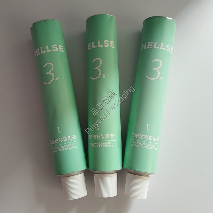 D35 110ml Hair Color Cream Pure Aluminum Cosmetic Tube with Striped Screw Cap