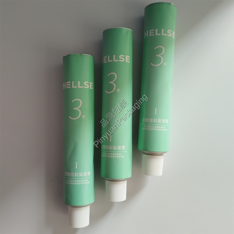 D35 110ml Hair Color Cream Pure Aluminum Cosmetic Tube with Striped Screw Cap