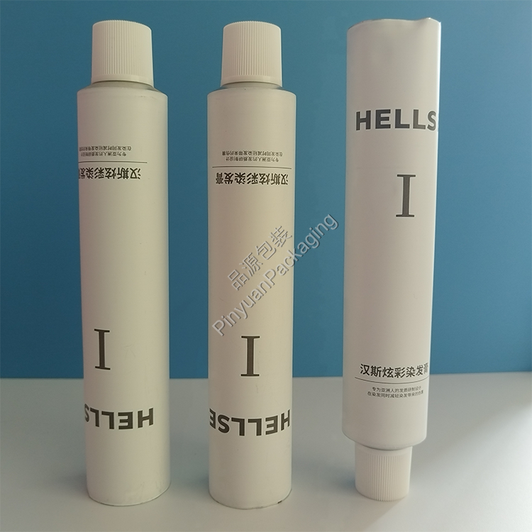 D35 120ml Hair Color Cream Pure Aluminum Cosmetic Tube with Striped Screw Cap