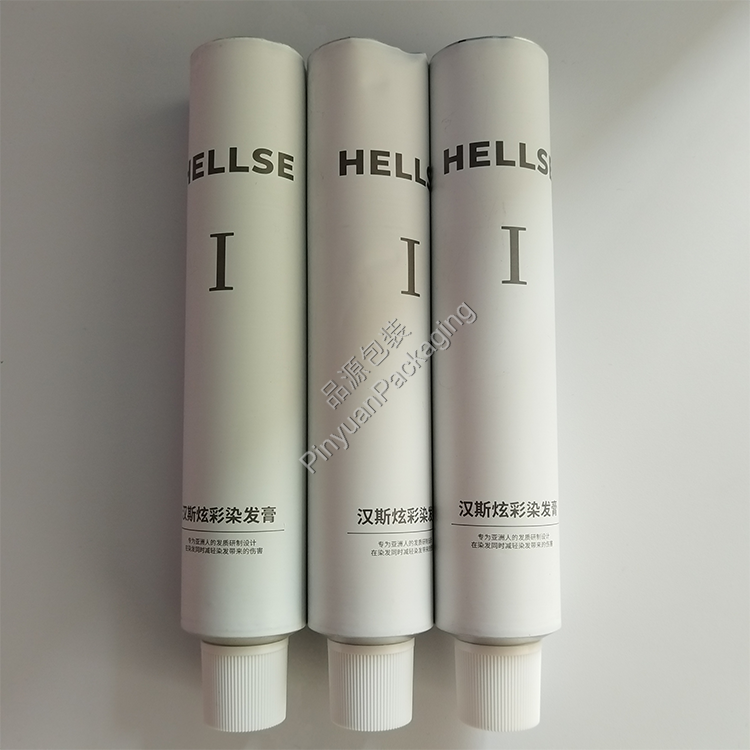 D35 120ml Hair Color Cream Pure Aluminum Cosmetic Tube with Striped Screw Cap