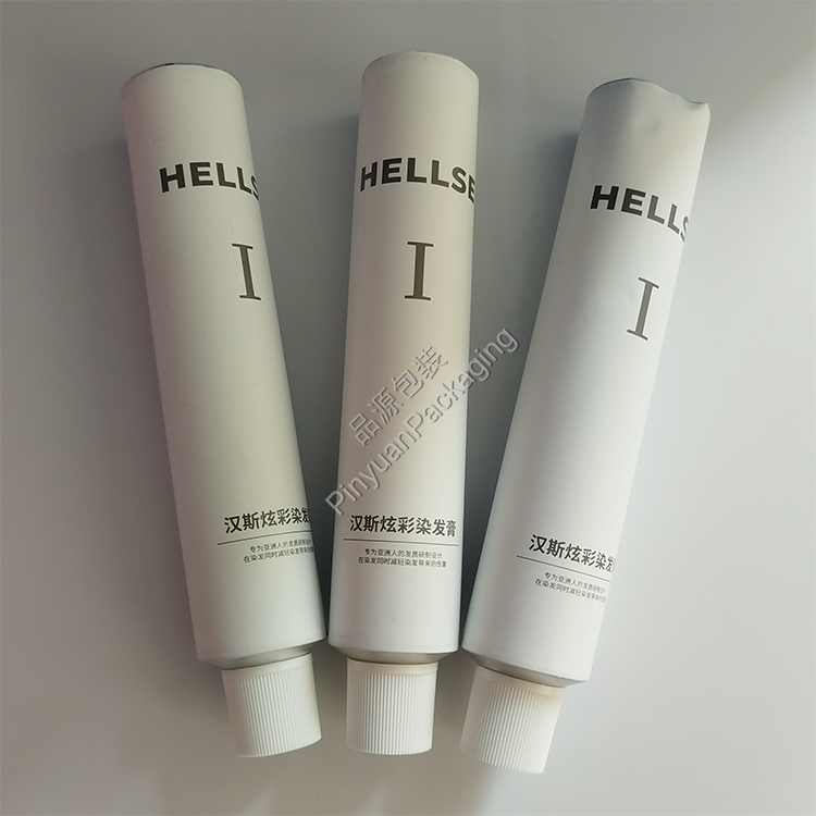 D35 120ml Hair Color Cream Pure Aluminum Cosmetic Tube with Striped Screw Cap
