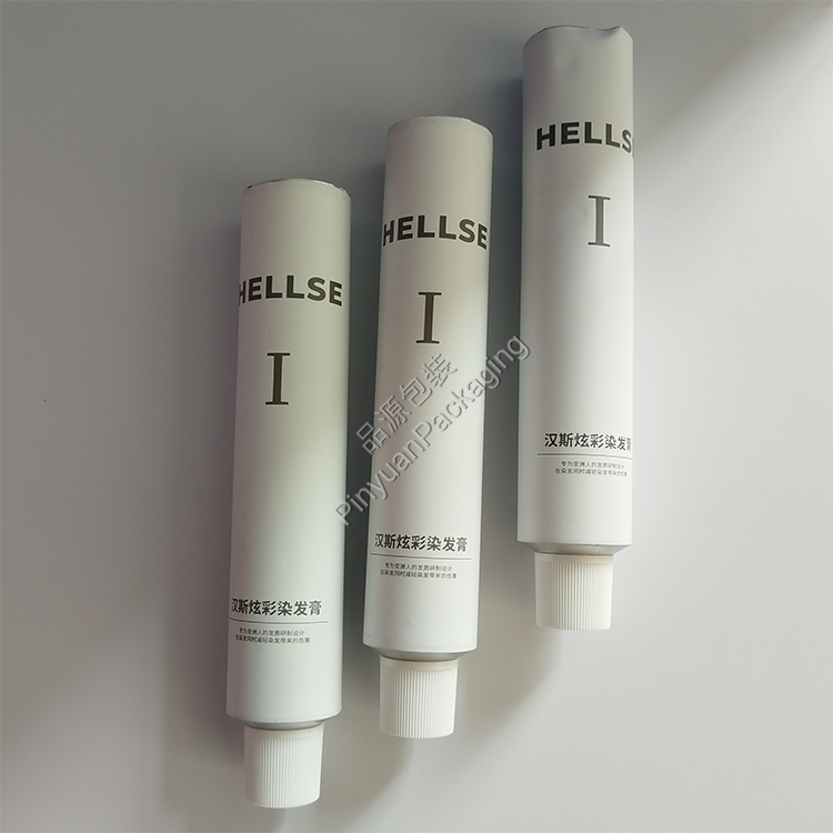 D35 120ml Hair Color Cream Pure Aluminum Cosmetic Tube with Striped Screw Cap