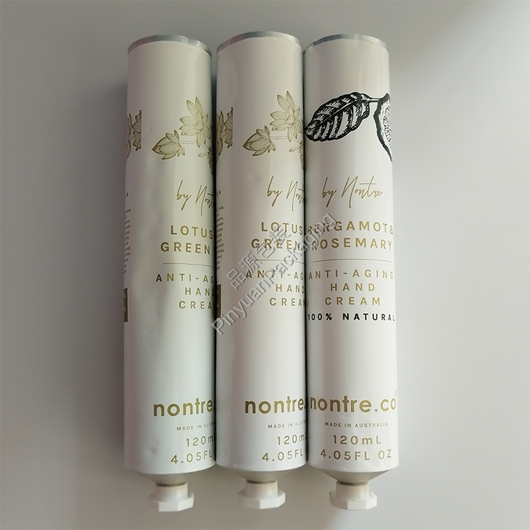 D35 120ml Hand Cream Pure Aluminum Cosmetic Tube with Octagonal Cap