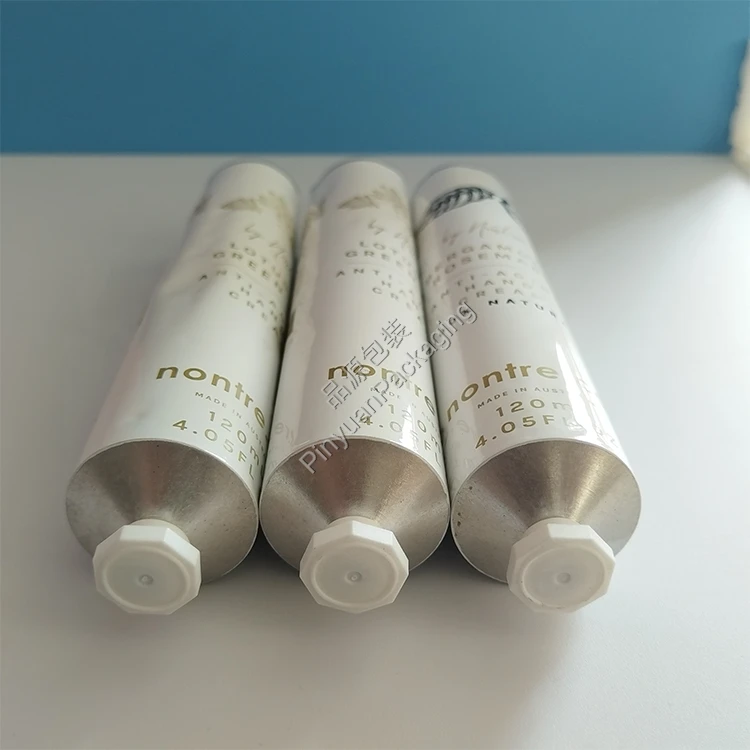 D35 120ml Hand Cream Pure Aluminum Cosmetic Tube with Octagonal Cap