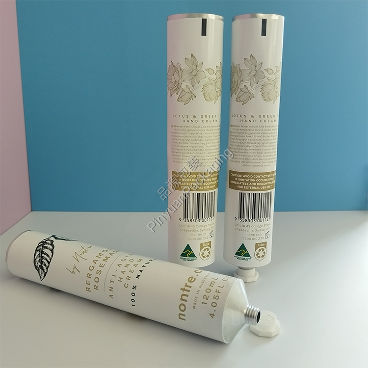 D35 120ml Hand Cream Pure Aluminum Cosmetic Tube with Octagonal Cap