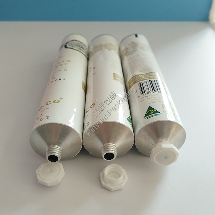 D35 120ml Hand Cream Pure Aluminum Cosmetic Tube with Octagonal Cap