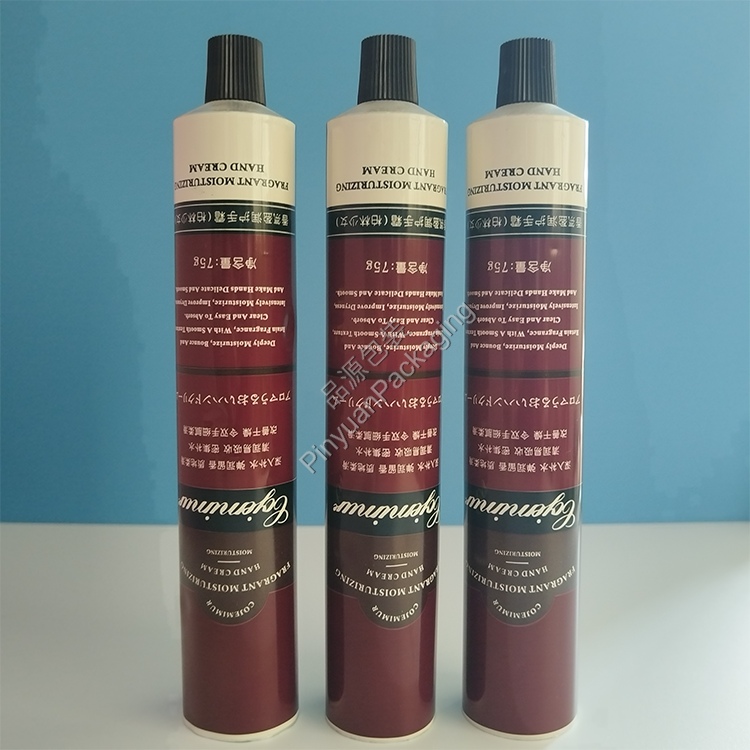 D30 75ml Hand Cream Pure Aluminum Cosmetic Tube with Striped Screw Cap