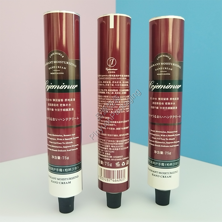 D30 75ml Hand Cream Pure Aluminum Cosmetic Tube with Striped Screw Cap