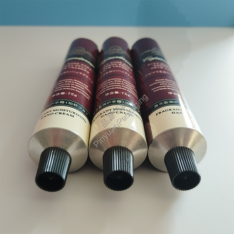 D30 75ml Hand Cream Pure Aluminum Cosmetic Tube with Striped Screw Cap