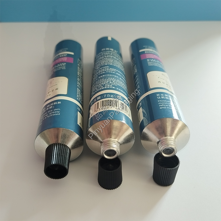 D30 75ml Hand Cream Pure Aluminum Cosmetic Tube with Striped Screw Cap