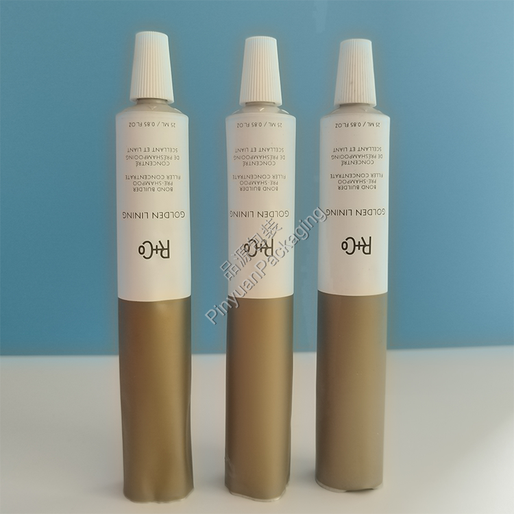 D22 25ml Haircare Cream Pure Aluminum Cosmetic Tube with Striped Screw Cap