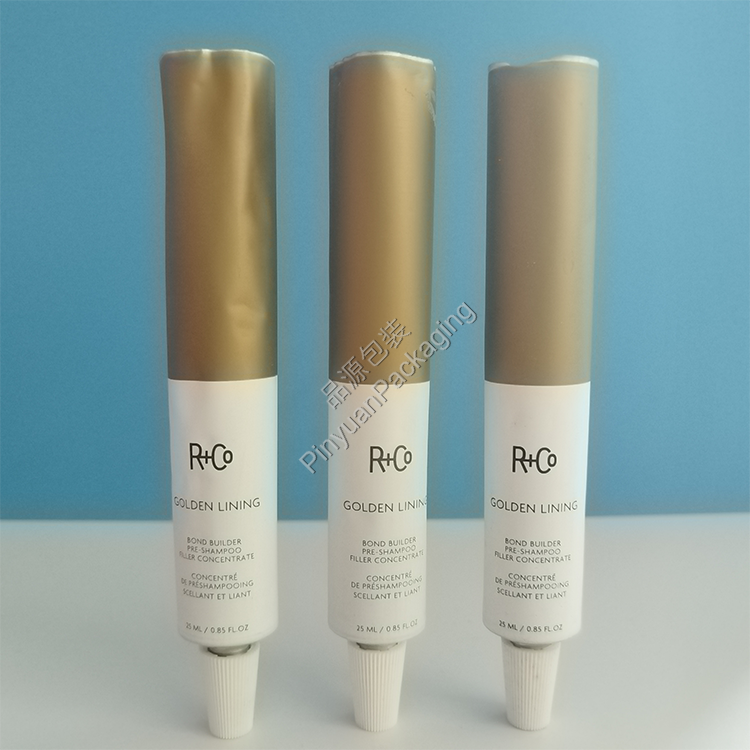 D22 25ml Haircare Cream Pure Aluminum Cosmetic Tube with Striped Screw Cap