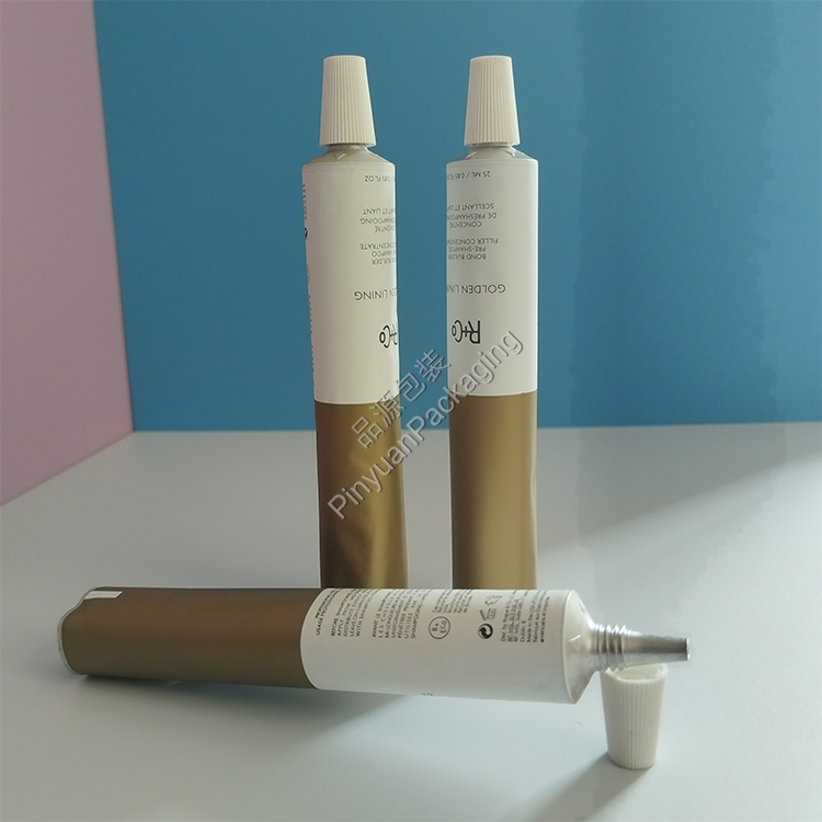 D22 25ml Haircare Cream Pure Aluminum Cosmetic Tube with Striped Screw Cap