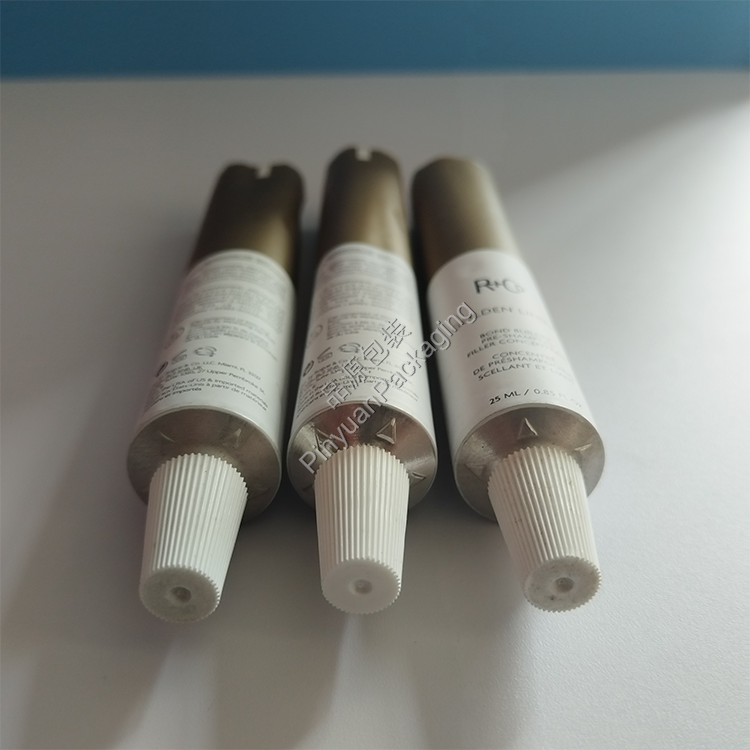 D22 25ml Haircare Cream Pure Aluminum Cosmetic Tube with Striped Screw Cap