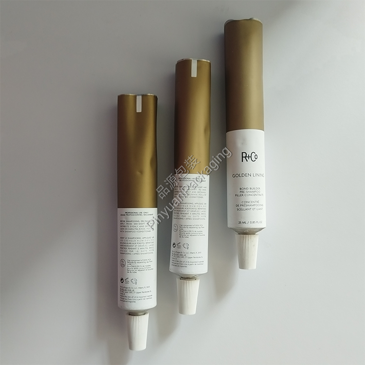 D22 25ml Haircare Cream Pure Aluminum Cosmetic Tube with Striped Screw Cap