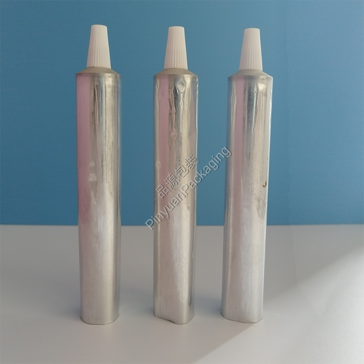 D19 20ml Haircare Cream Pure Aluminum Cosmetic Tube with Striped Screw Cap