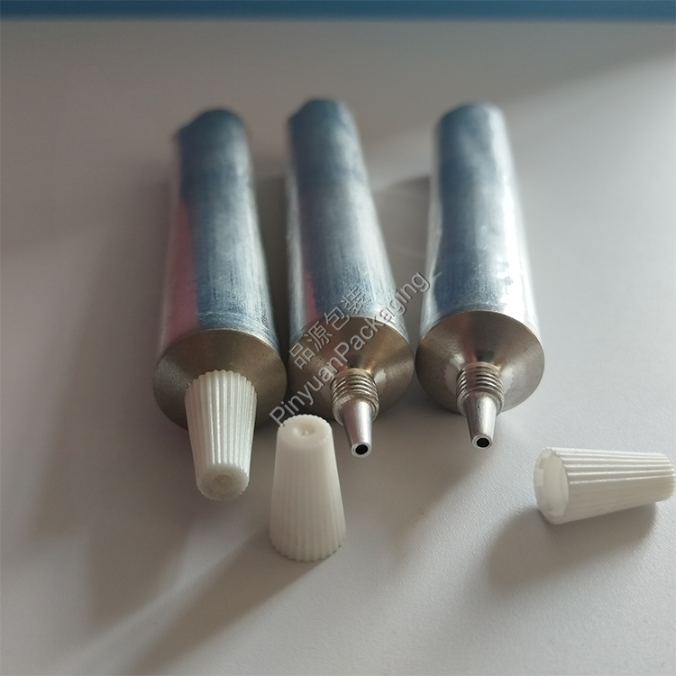 D19 20ml Haircare Cream Pure Aluminum Cosmetic Tube with Striped Screw Cap