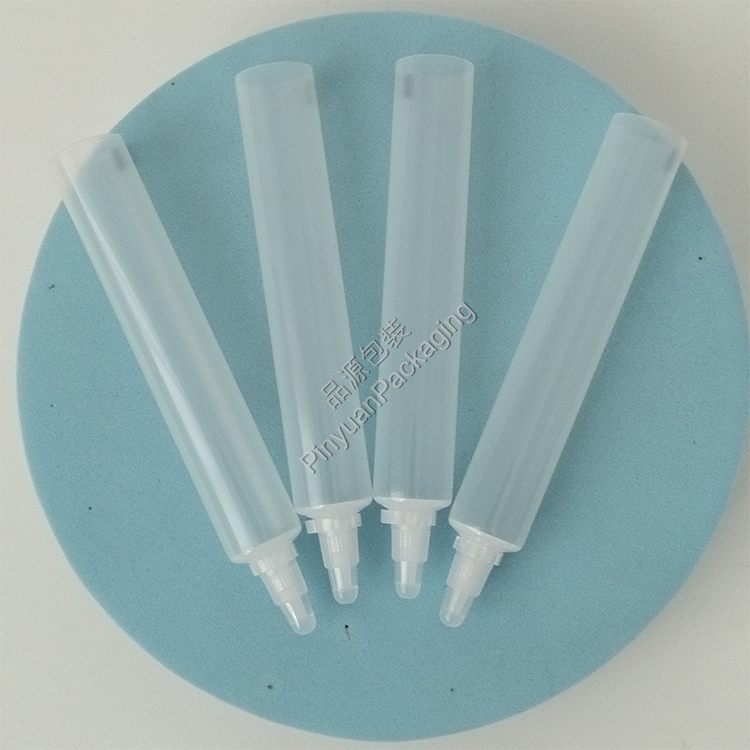 D19 20ml Skincare Cream Transparent PE Cosmetic Tube with Nozzle Cap