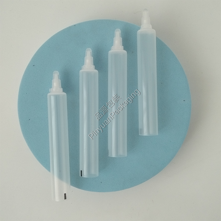 D19 20ml Skincare Cream Transparent PE Cosmetic Tube with Nozzle Cap