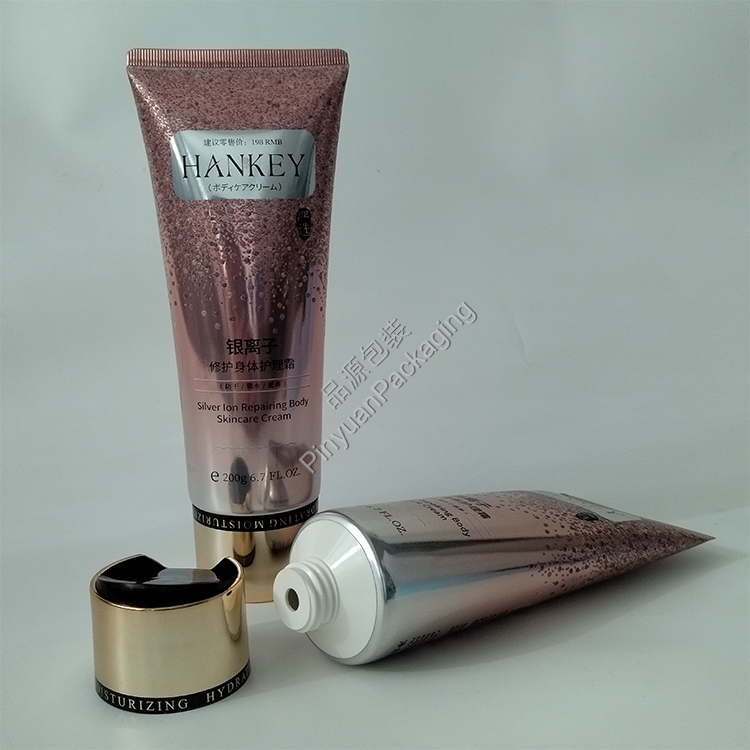 D50 200ml Body Skincare Lotion High-gloss ABL Cosmetic Tube with Screw Swing Cap