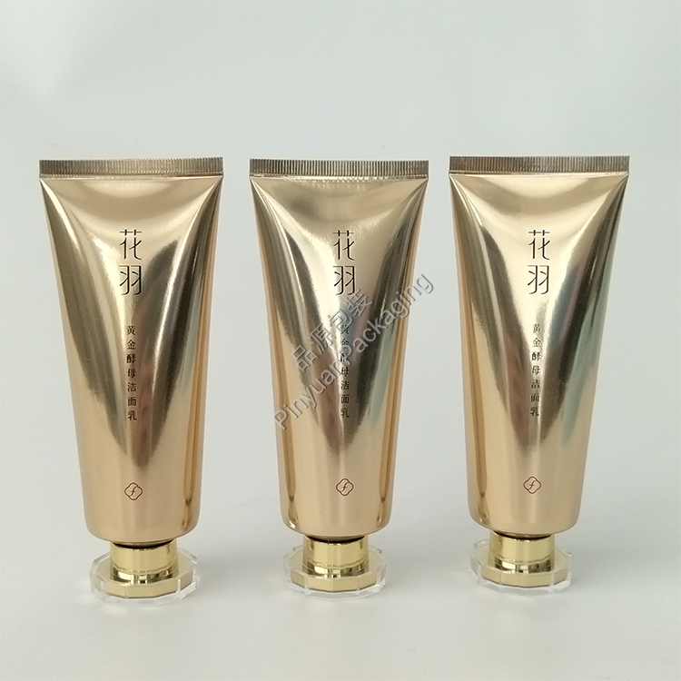 D40 100ml Facial Cleanser High-gloss ABL Cosmetic Tube with Dodecagonal Screw Cap