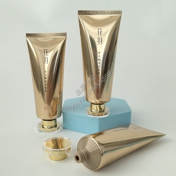 D40 100ml Facial Cleanser High-gloss ABL Cosmetic Tube with Dodecagonal Screw Cap