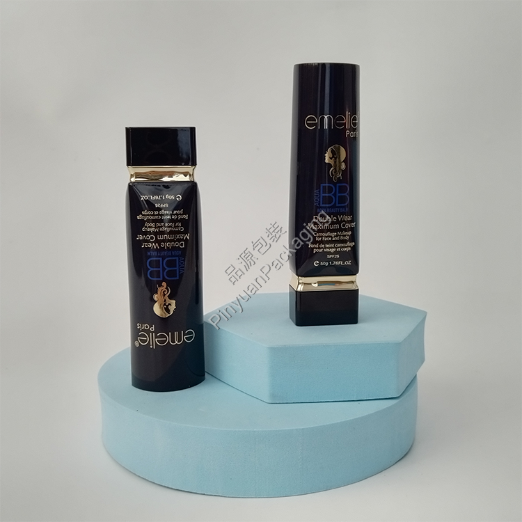 D35 50g Beauty Foundation Makeup PE Cosmetic Tube with Square Srew Cap