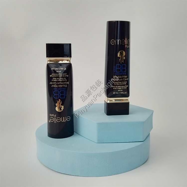 D35 50g Beauty Foundation Makeup PE Cosmetic Tube with Square Srew Cap