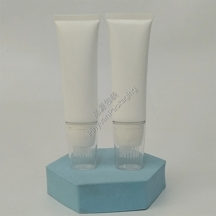 D30 50ml Skincare Lotion PE Cosmetic Tube with Brush Applicator Srew Cap