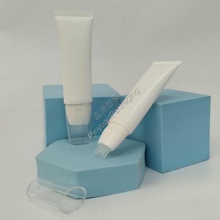 D30 50ml Skincare Lotion PE Cosmetic Tube with Brush Applicator Srew Cap