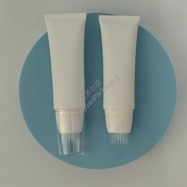 D30 50ml Skincare Lotion PE Cosmetic Tube with Brush Applicator Srew Cap