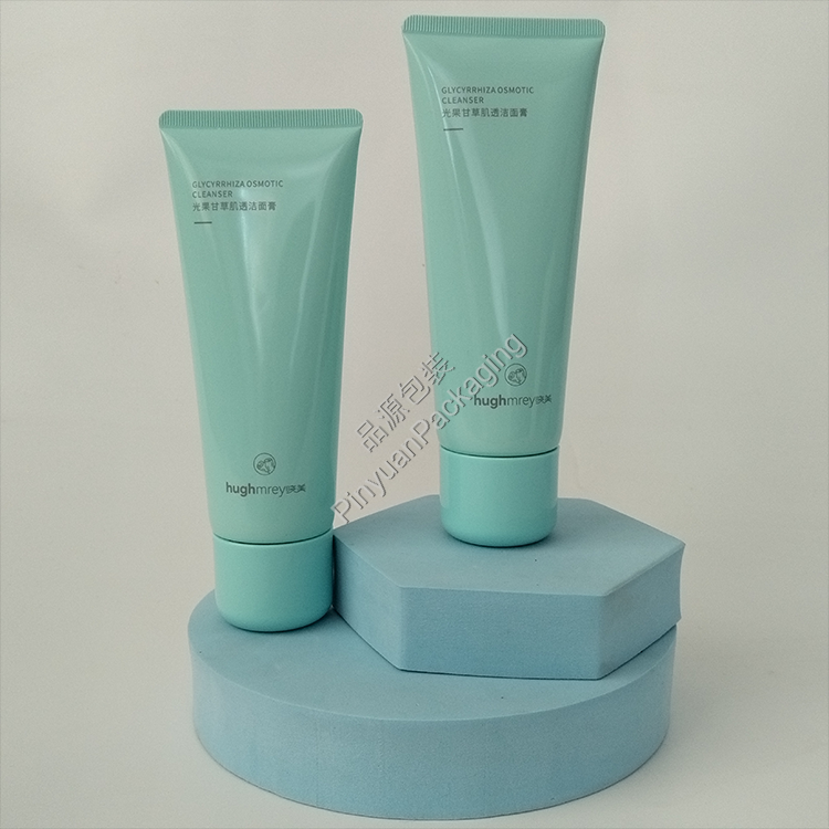 D45 140g Facial Cleanser PE Cosmetic Tube with Cute Blue Cap