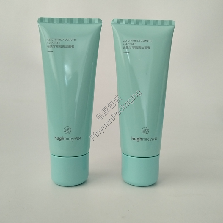 D45 140g Facial Cleanser PE Cosmetic Tube with Cute Blue Cap