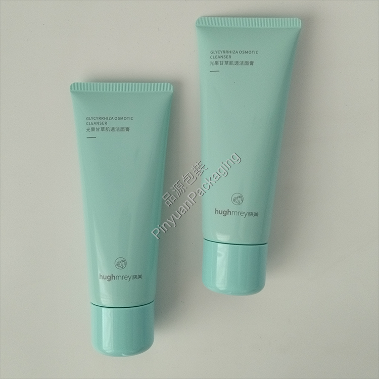 D45 140g Facial Cleanser PE Cosmetic Tube with Cute Blue Cap