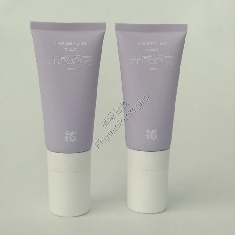 D40 80g Facial Cleanser PE Cosmetic Tube with Single Plastic Ball Massage Applicator Cap