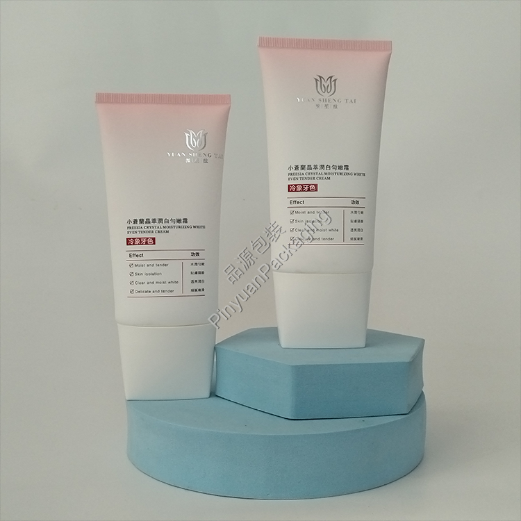 D50 150g Skincare Cream PE Cosmetic Tube with Square and Oval Screw Cap
