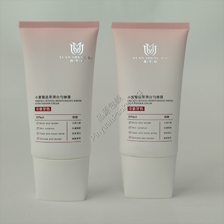 D50 150g Skincare Cream PE Cosmetic Tube with Square and Oval Screw Cap