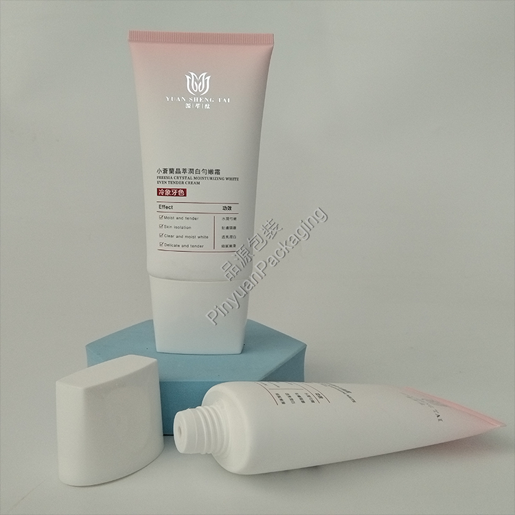D50 150g Skincare Cream PE Cosmetic Tube with Square and Oval Screw Cap